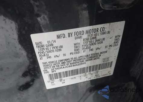 2014 Ford Edge Sel z USA, uszkodzony, nr VIN 2FMDK4JC6EBA22565